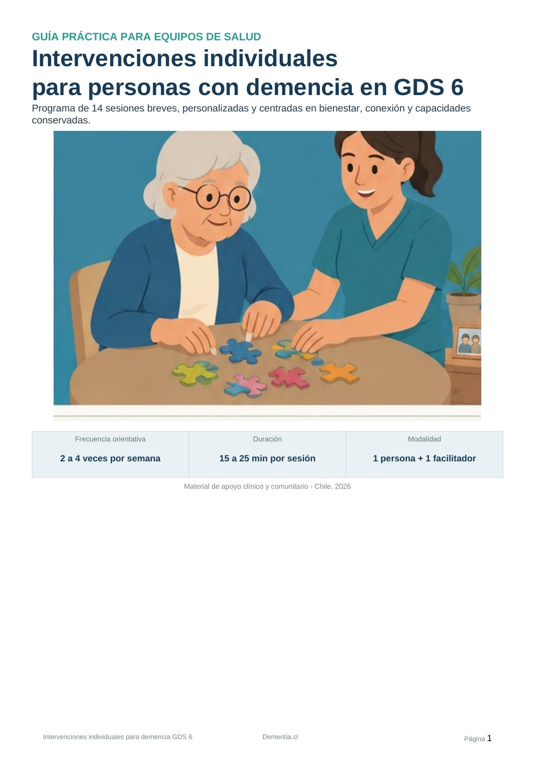 Portada del manual de intervenciones individuales para personas con demencia en GDS 6